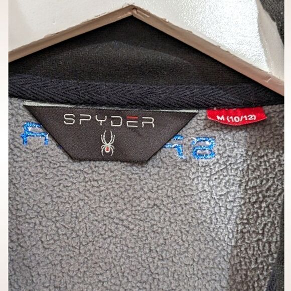 Spyder Boys Endure Core Grey & Black Zip Up Textured Knit Jacket Size M 10/12 - Picture 5 of 6